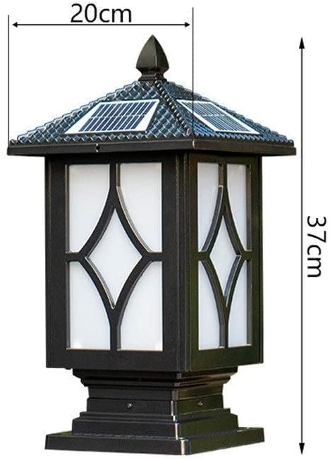 Vintage Black Solar Post Lights Outdoor - Super Bright LED Column Headlight with Glass Shade, IP65 Waterproof, Aluminum Alloy Anti-Rust for Garden, Patio, Pathway, and Driveway Lighting