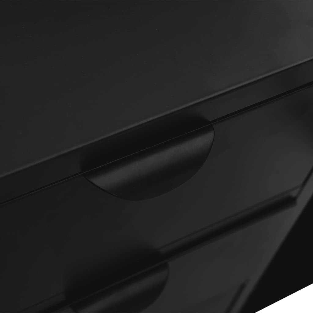 FAMIROSA Modern Black Steel Sideboard Cabinet with 3 Drawers & 2 Adjustable Shelves - 41.3