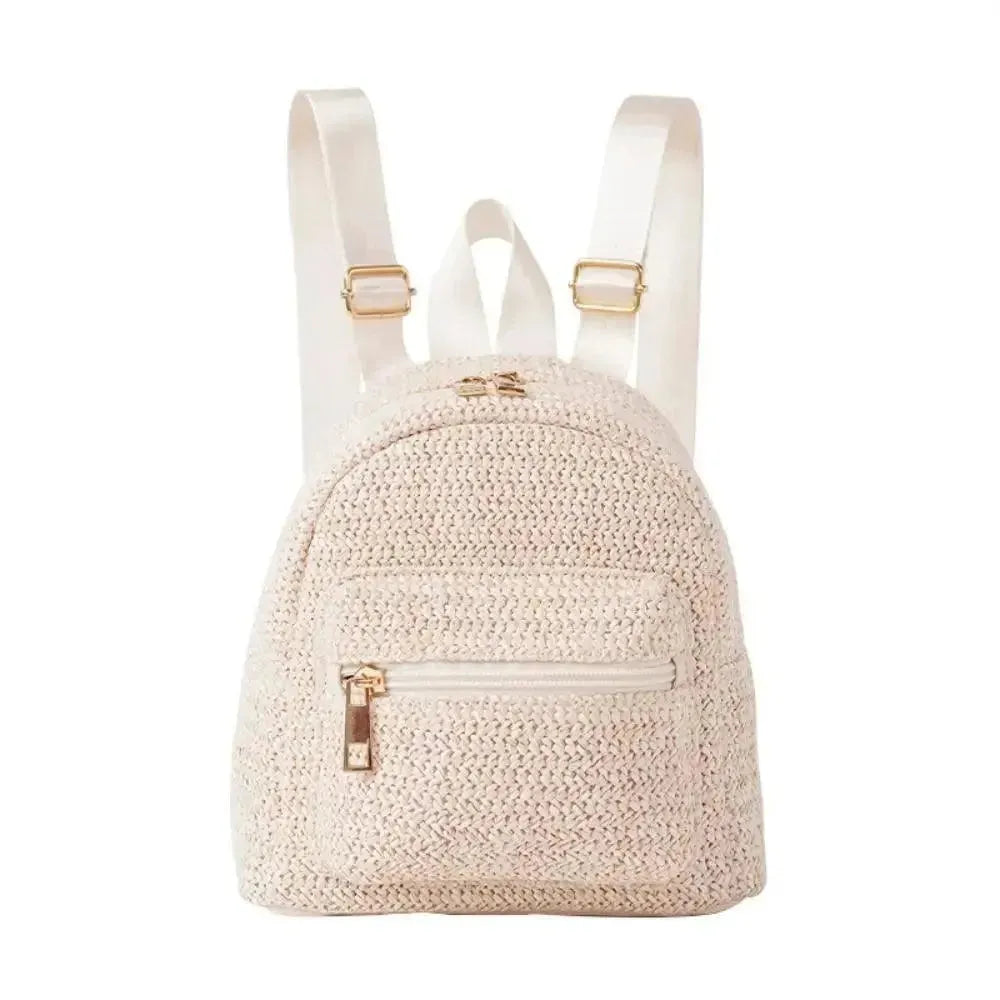 Stylish Straw Woven Backpack for Women - Trendy Summer Beach Bag, Boho Chic Purse for Travel, Shopping & Outdoor Adventures