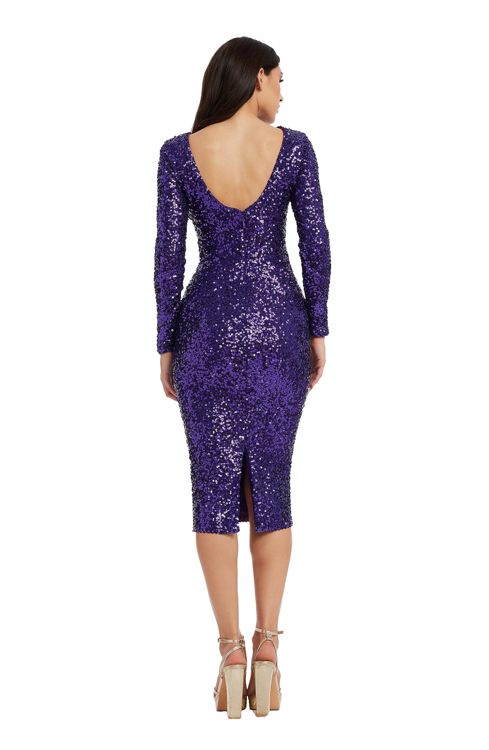 Dress the Population Women's Bodycon Dress - Slim Fit Stretchy Midi Dress for Night Out, Party & Date Night | Sexy Clubwear & Cocktail Dress