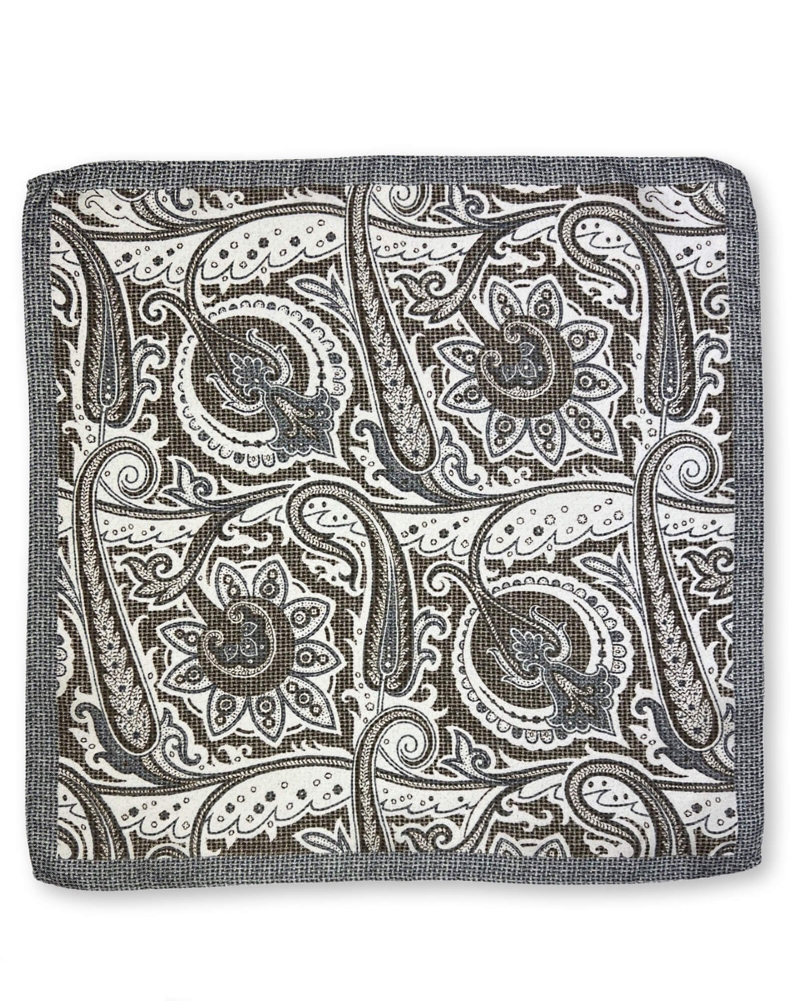 DÉCLIC Spoleto Paisley Handkerchief in Tan - Stylish Vintage Accessory for Weddings, Parties & Everyday Elegance