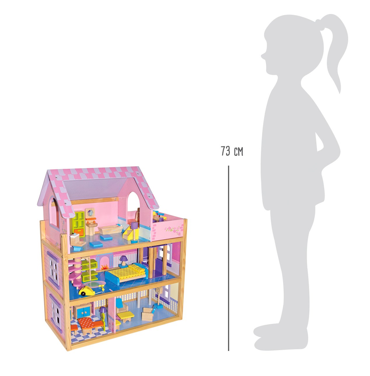 Legler Pink Classic Dollhouse for Kids Playtime