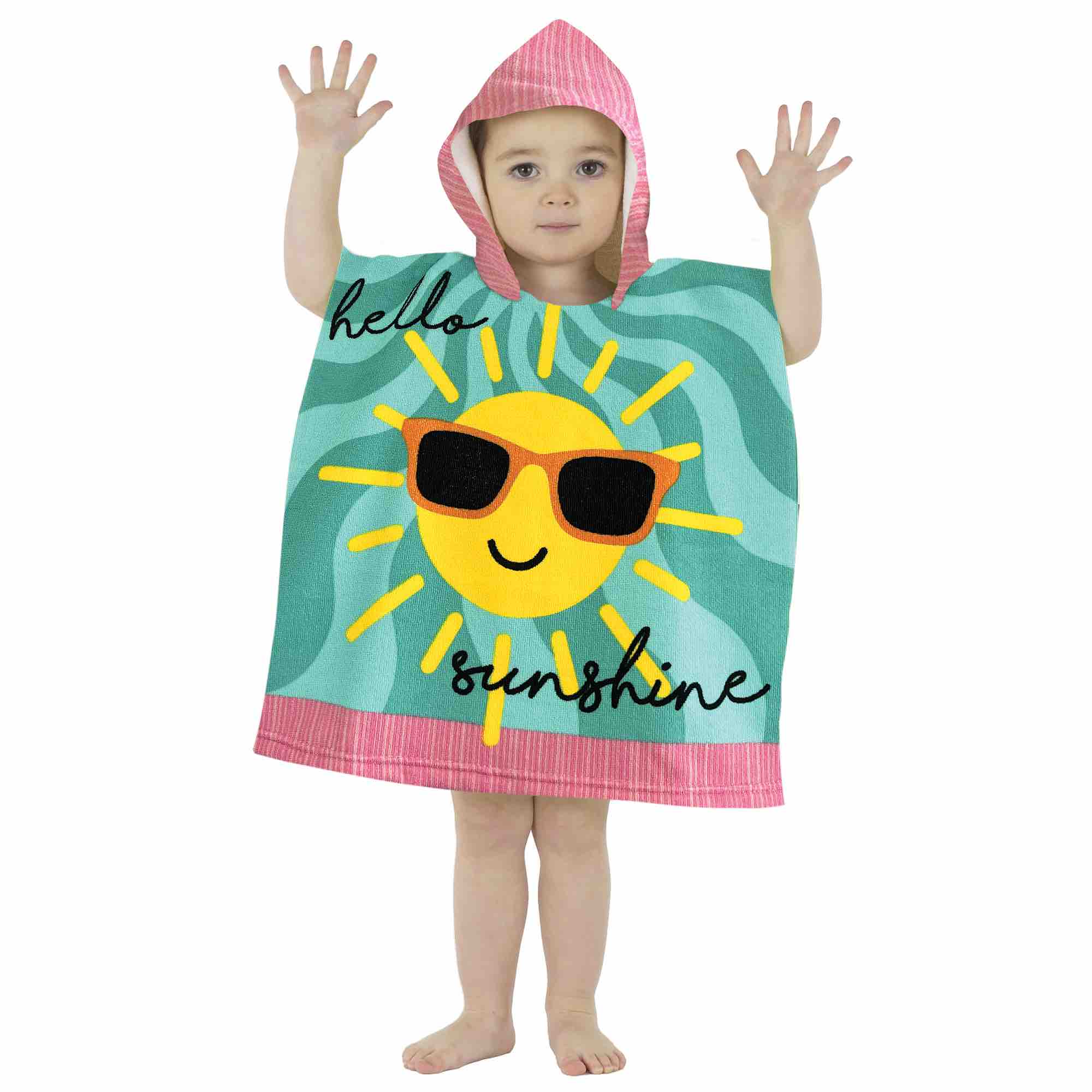Kids Hooded Poncho Robe for Boys & Girls 1-3 Years - Soft Fleece Bathrobe with Pockets for Toddler - Perfect for Bath Time, Lounging & Playtime