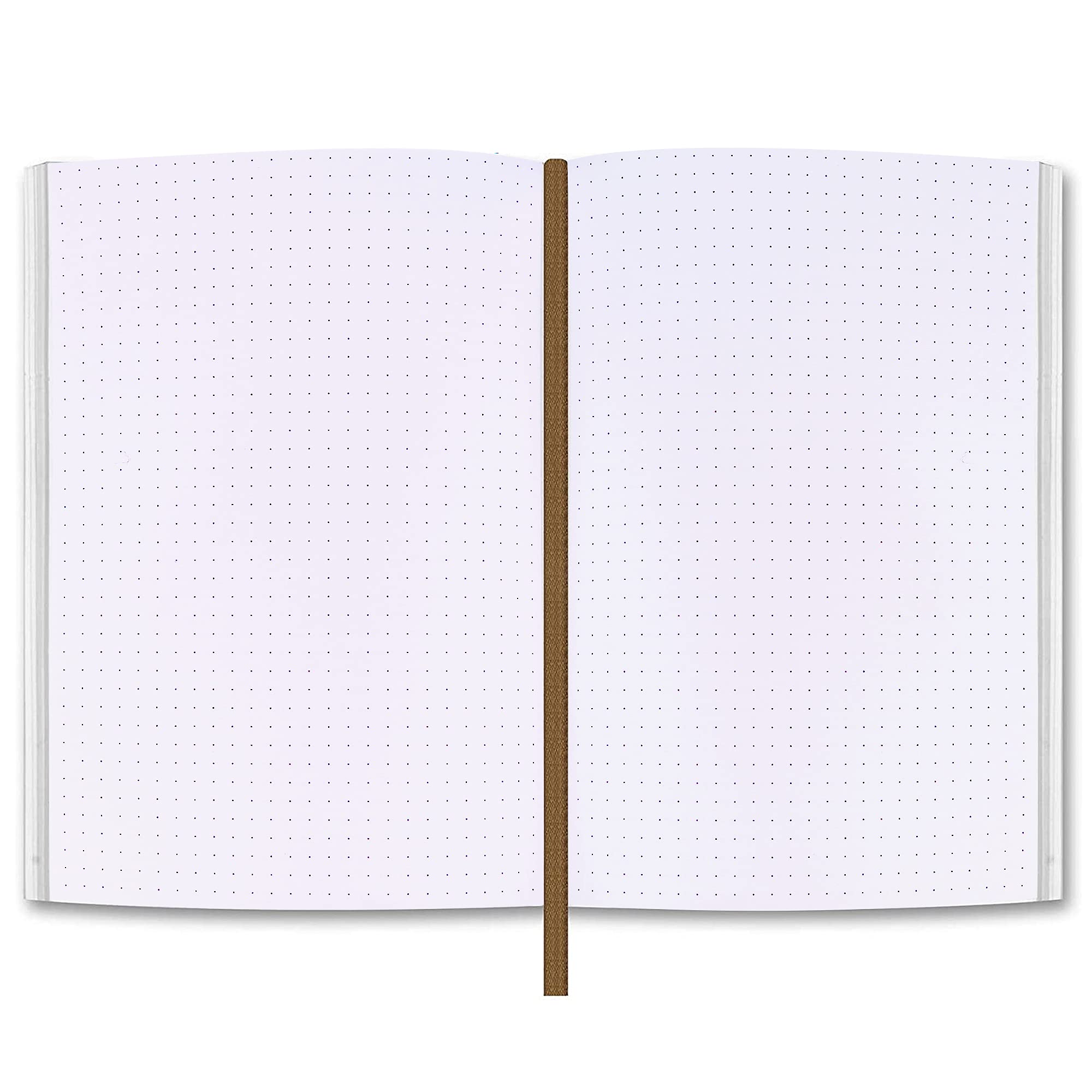 Premium A5 Dot Grid Journal Notebook - 320 Page Refillable Leather Hardcover Notebook with Bookmark, 8.25