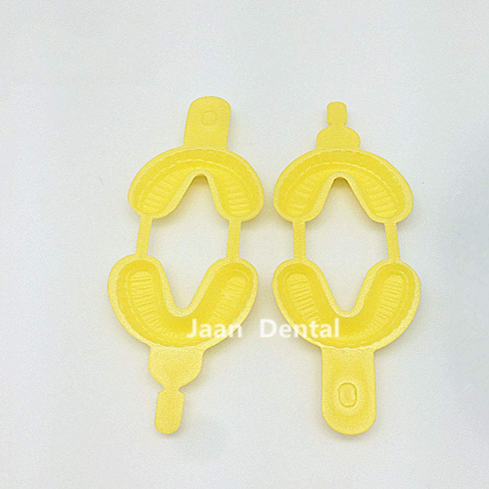 ROSENICE Disposable Dental Dual Arch Foam Trays - Size M, 50pcs (Yellow) | Bite Registration, Impression Taking for Dentists & Orthodontists