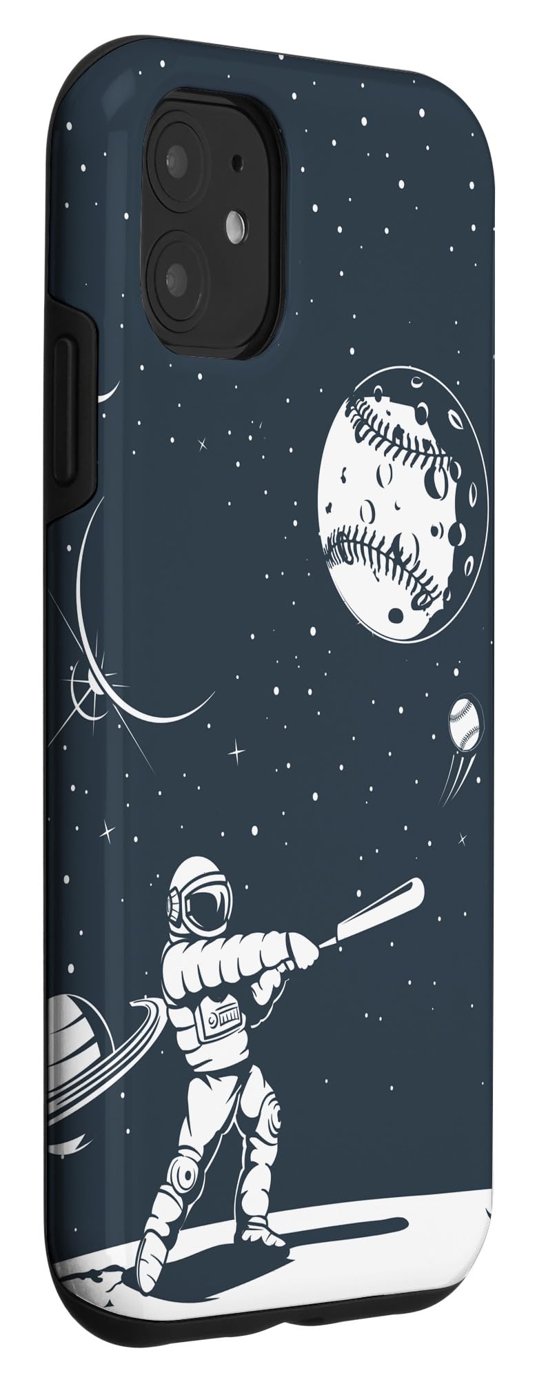 iPhone 11 Case - Baseball Lover Design with Moon, Planets & Stars - Slim Protective Cover for Everyday Use & Sports Fans