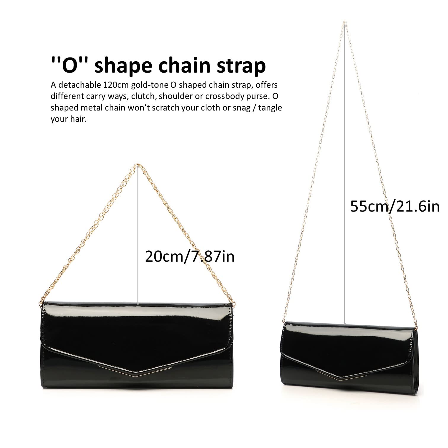 Elegant Nude Clutch Purse for Women - Red & Black Patent Leather Envelope Handbag | Perfect for Weddings, Parties, Travel & Gift Giving