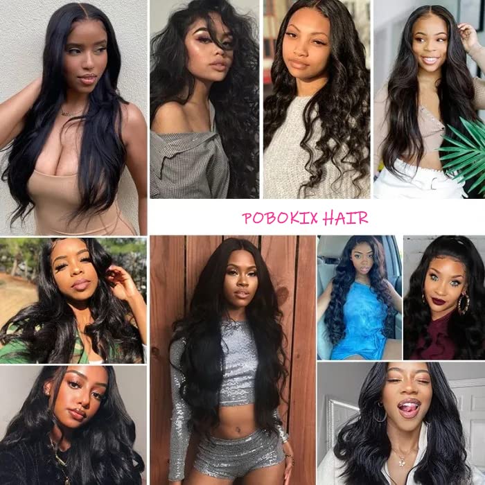 22 Inch Clip-in Hair Extensions - 8Pcs Brazilian Real Human Hair, Body Wave, 18 Clips, Double Lace Weft, 120g, #1B Natural Black - Perfect for Daily Styling, Parties & Special Occasions