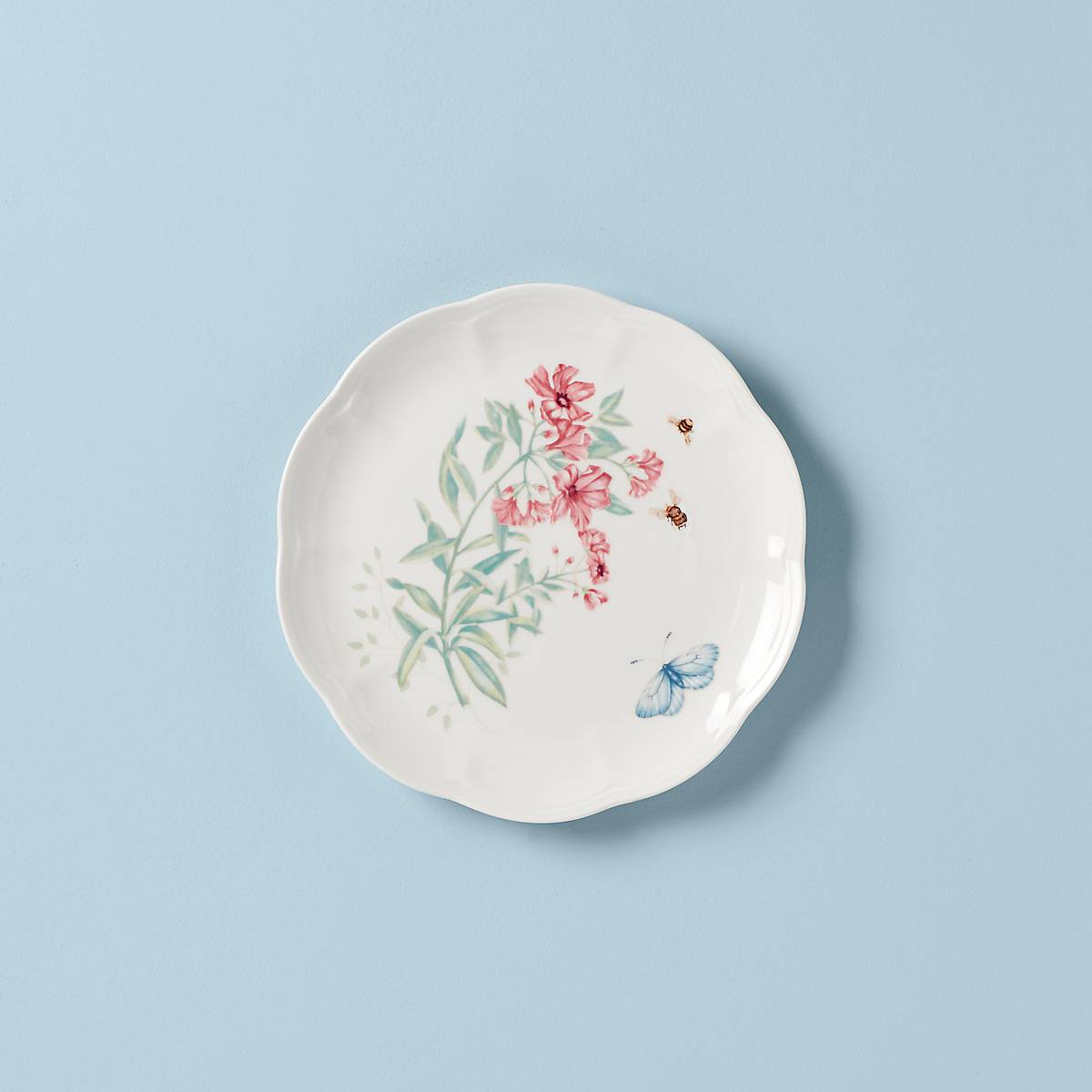 Butterfly Meadow Decorative Accent Plate - Elegant Floral Design for Dining, Home Decor, and Party Table Setting