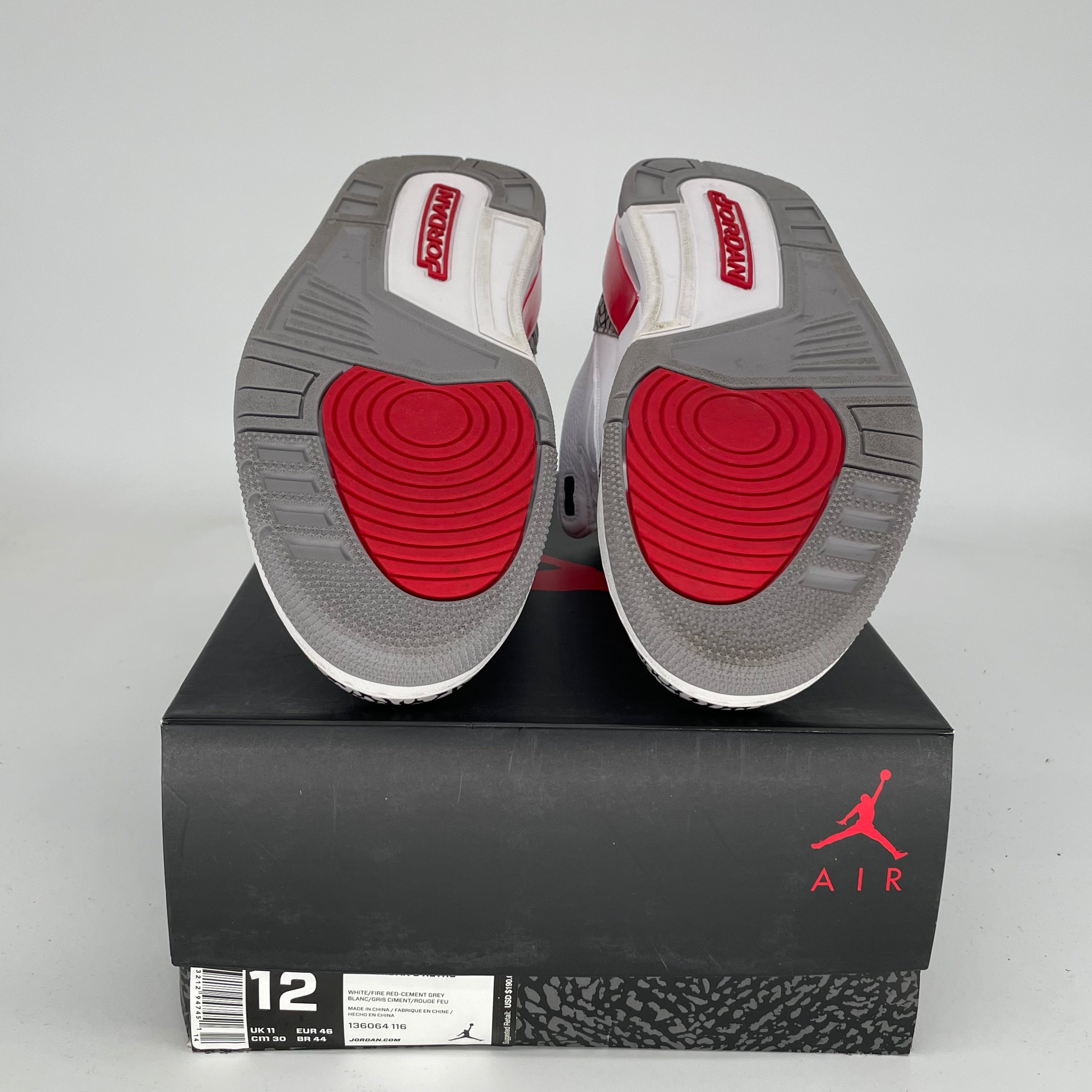 Original Air Jordan 3 Retro 'Hall of Fame' Basketball Shoes - Men's Size 12 (136064-116) - Perfect for Sneaker Collectors & Casual Wear