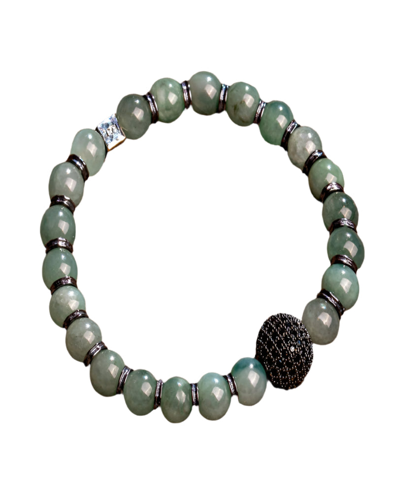 Natural Jade Stone Bracelet for Men - Handmade Adjustable Green Jade Bead Bracelet - Perfect for Meditation, Yoga, and Spiritual Healing