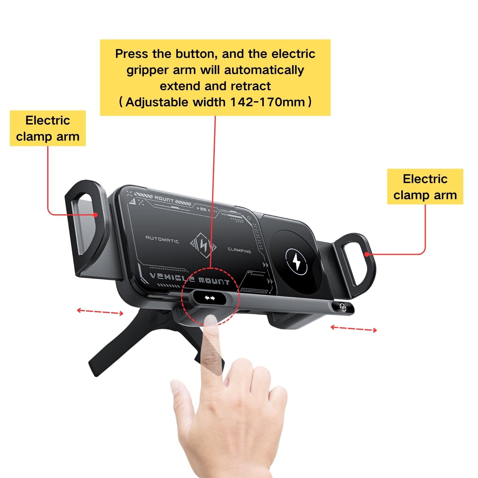 **15W Wireless Car Charger Mount for Samsung Galaxy Z Fold 5/4/3/2 & iPhone 16 Pro Max/15/14/13 - Fast Charging Phone Holder with Vent Clip - Perfect for Folding Screen Phones & Long Road Trips**