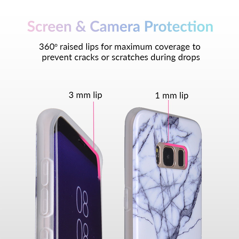 Samsung Galaxy Phone Case with White & Gray Marble Design - Stylish Protective Cover for Everyday Use & Travel