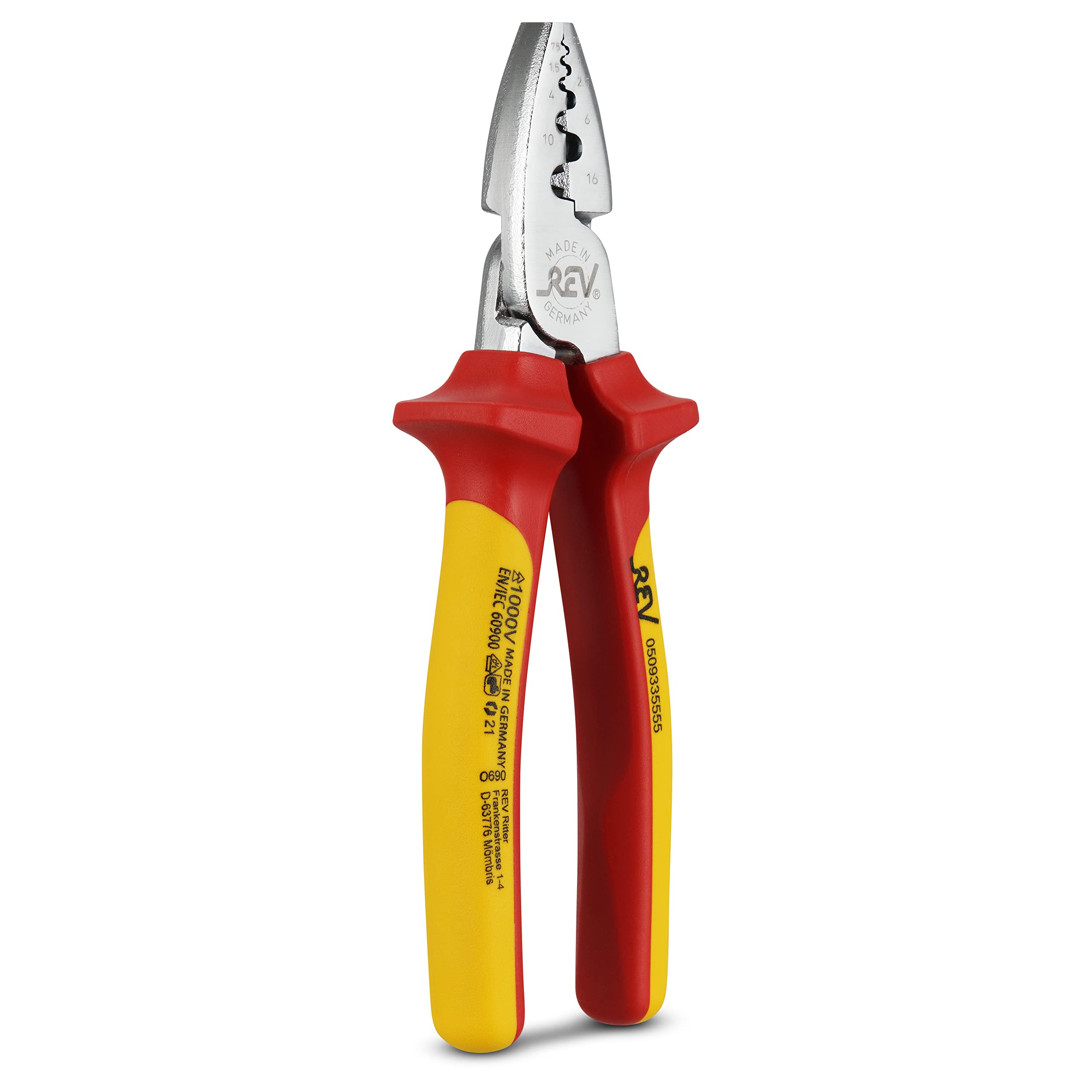 Ritter Ferrule Crimping Tool 16mm - Professional Wire Terminal Crimper for Electrical Connections - Perfect for DIY, Automotive, and Industrial Wiring Projects
