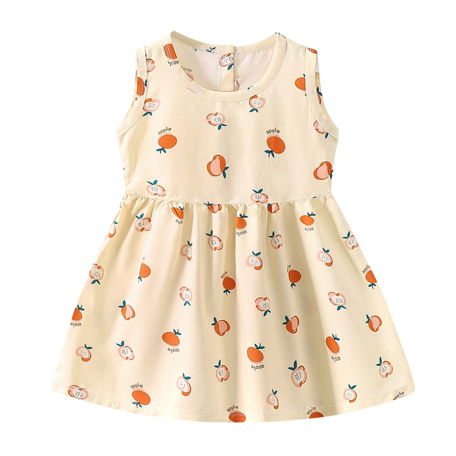 Toddler Girls Floral Print Sleeveless Princess Dress - Summer Baby Sweater Dress for Birthday Party & Photo Shoot