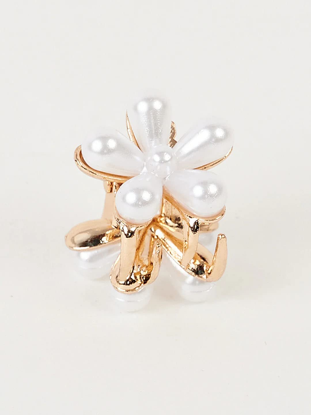 Ashkash 2-Pack Mini White Pearl Hair Clips with Daisy Flower Design - Cute Faux Bangs Hair Accessories for Women & Girls | Perfect for Weddings, Parties & Everyday Styling