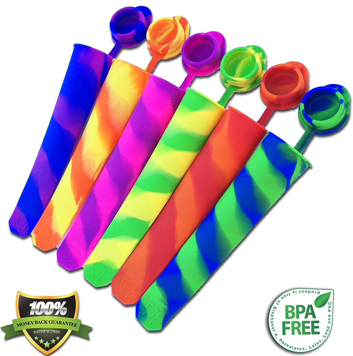 Best Silicone Popsicle Molds with Lids - 6 Piece Ice Pop Maker Kit with Non-Stick Design & Built-in Holder - Perfect for Homemade Frozen Treats, Kids Snacks, Summer Parties & Healthy Desserts