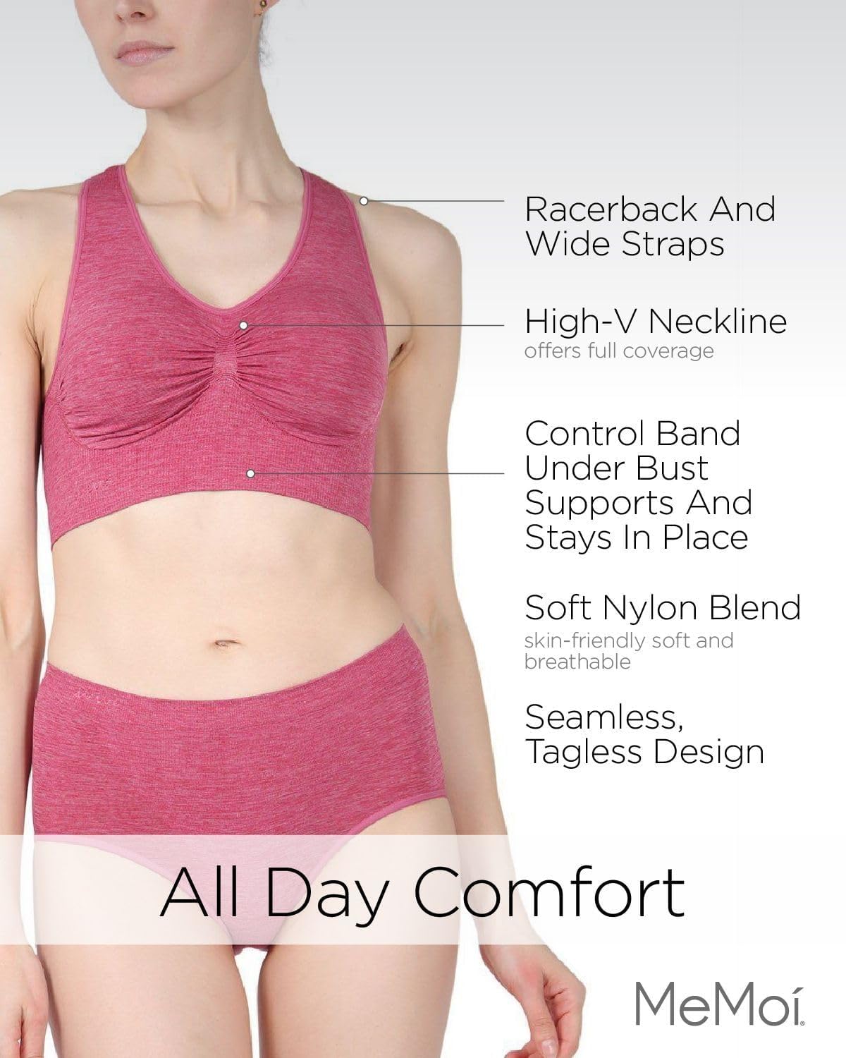 SlimMe Racerback Sports Bras for Women - Seamless Comfortable Compression Workout Bra - Sizes Small to 2X - Perfect for Yoga, Running, Gym & Active Lifestyle