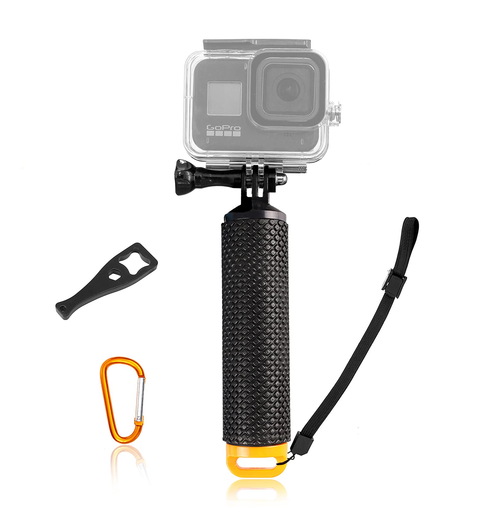 YonGoo Waterproof Floating Hand Grip for GoPro Hero 11/10/9/8/7/6/5/Max/Session 4/3+ & DJI Osmo Action Cameras - Yellow Handle Mount Accessories - Perfect for Water Sports, Surfing, Snorkeling and Underwater Photography