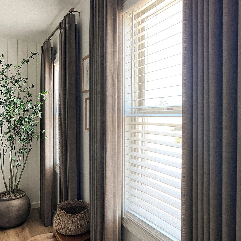 Pinch Pleated Blackout Curtains - 100% Linen Fabric for Modern Home Decor | Noise Reducing & Thermal Insulated Window Drapes for Bedroom & Living Room