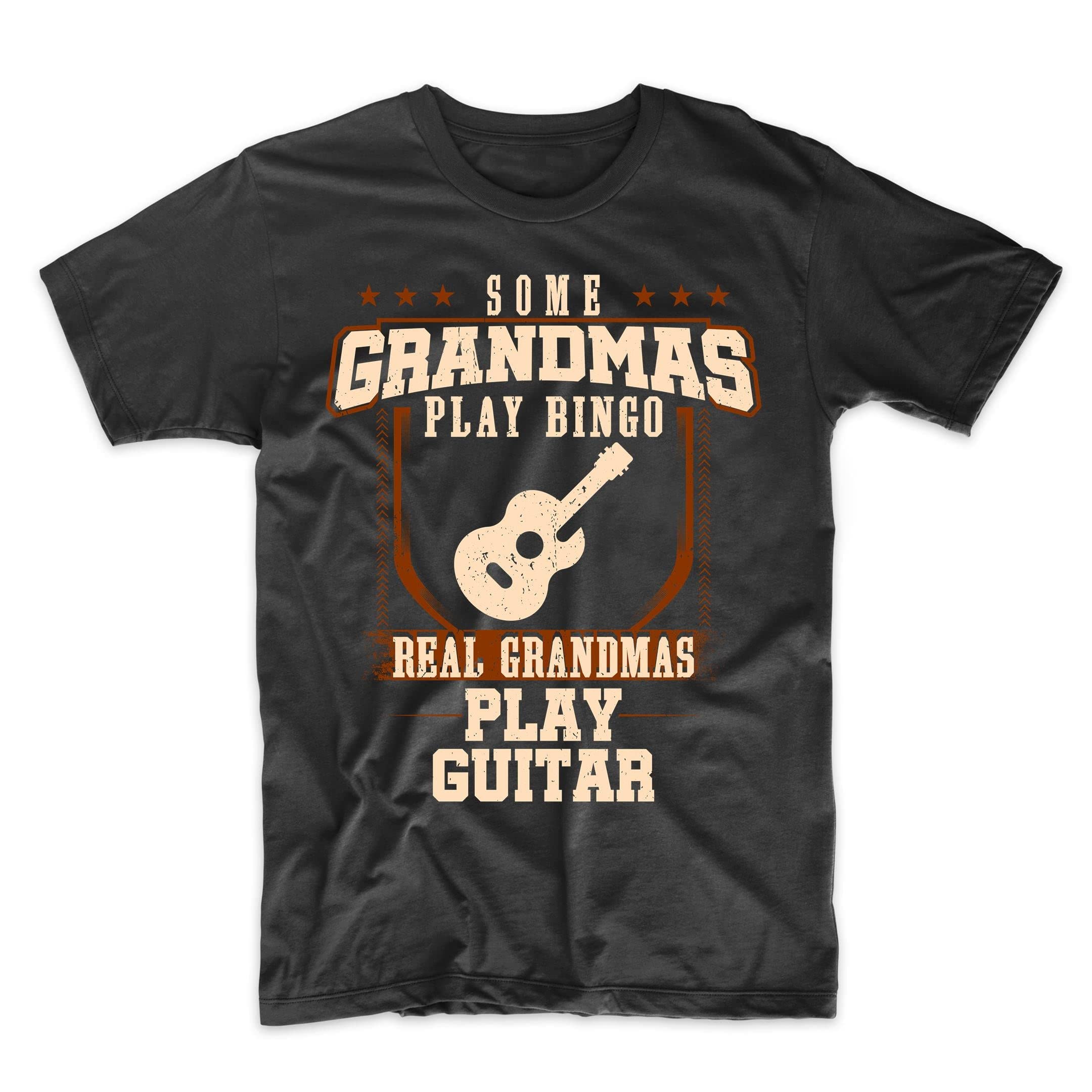 Real Grandmas Play Guitar T-Shirt - Funny Vintage Graphic Tee for Music Lovers | Perfect Gift for Grandmothers & Guitar Enthusiasts | Casual Wear, Concerts & Family Gatherings