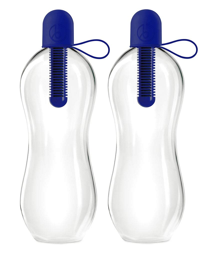 Bobble Classic 34oz Filtered Water Bottle - BPA-Free Reusable Water Bottle with Soft Touch Cap & Replaceable Carbon Filter | 2-Pack Navy Blue | Perfect for Gym, Hiking, Office & Eco-Friendly Hydration