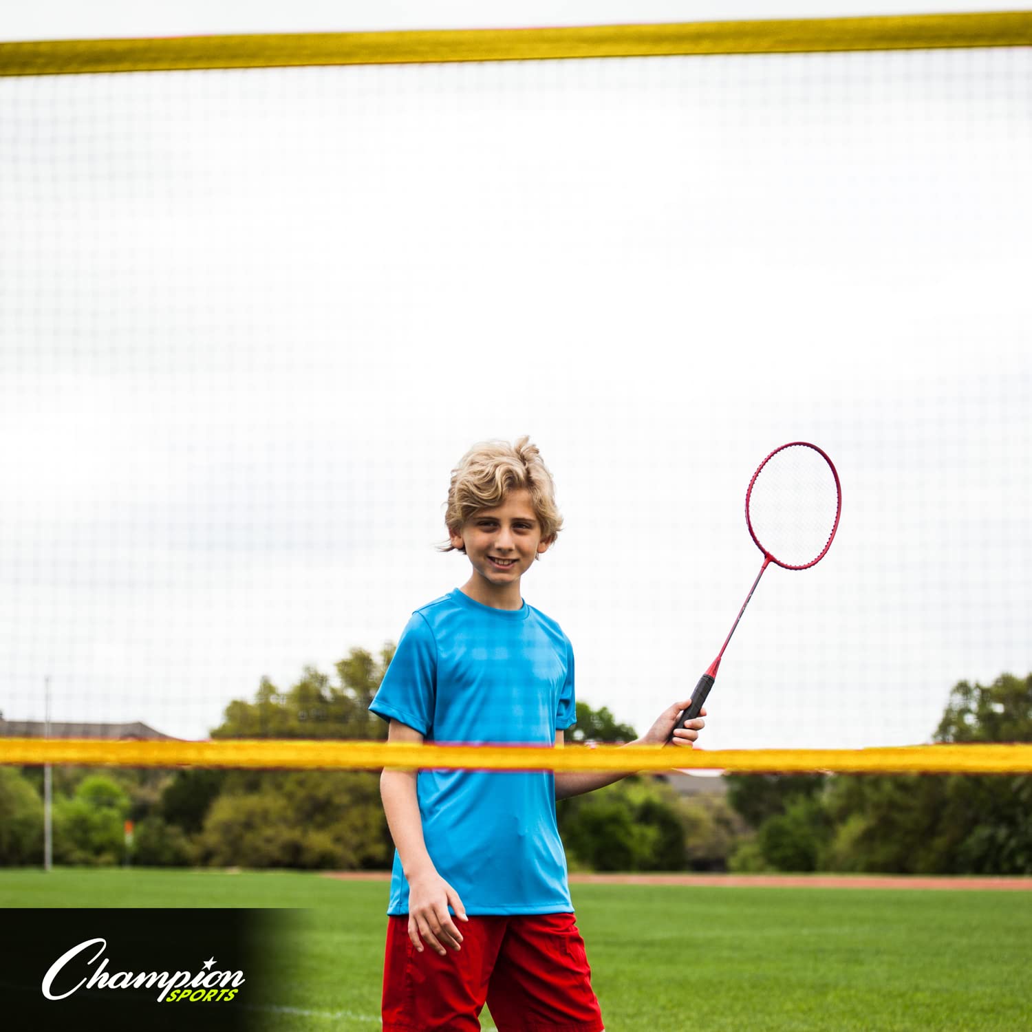 Champion Sports Adjustable Portable Net for Volleyball, Tennis, Pickleball & Badminton - Multiple Sizes for Backyard, Beach & Court Games
