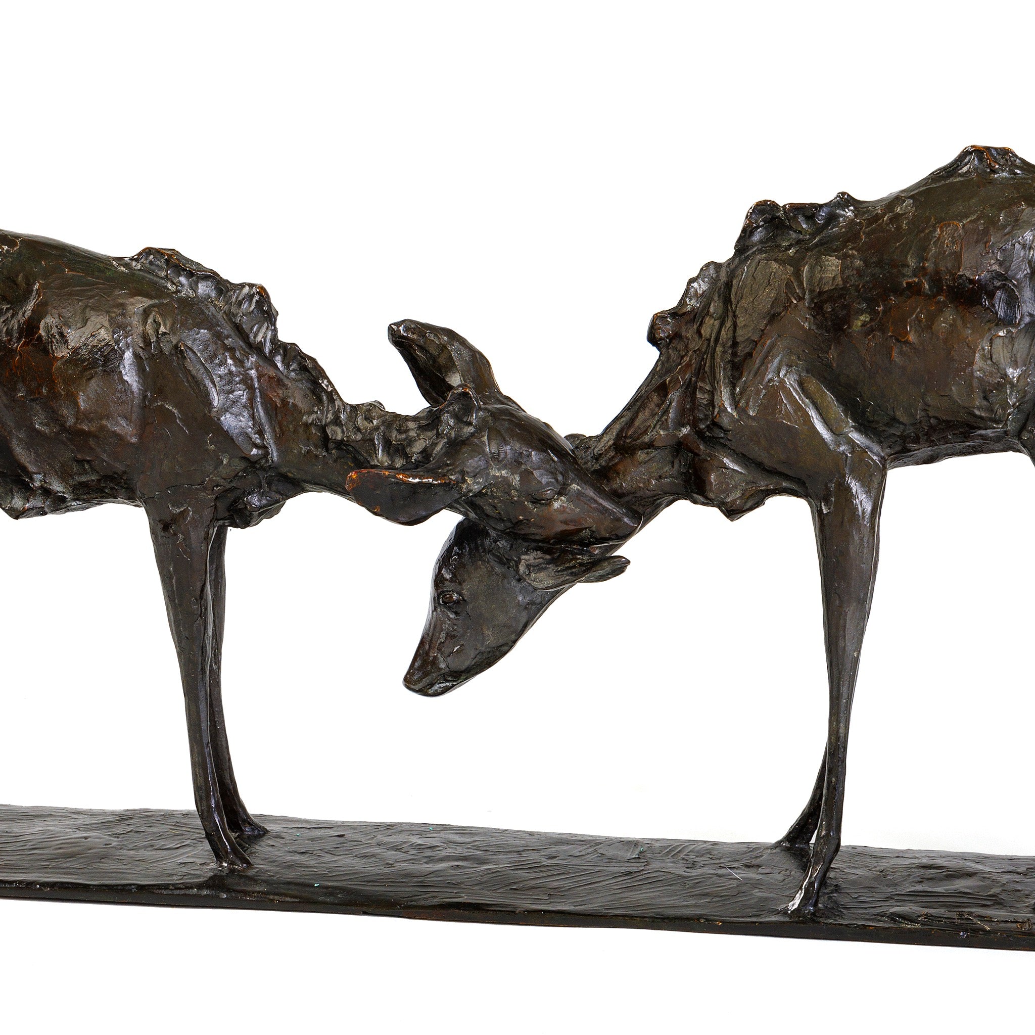 Rembrandt Bugatti Small Antelope Bronze Sculpture - Petites Antilopes Goudou Art Statue, Two Friends Figurine for Home Decor, Office Display & Art Collection