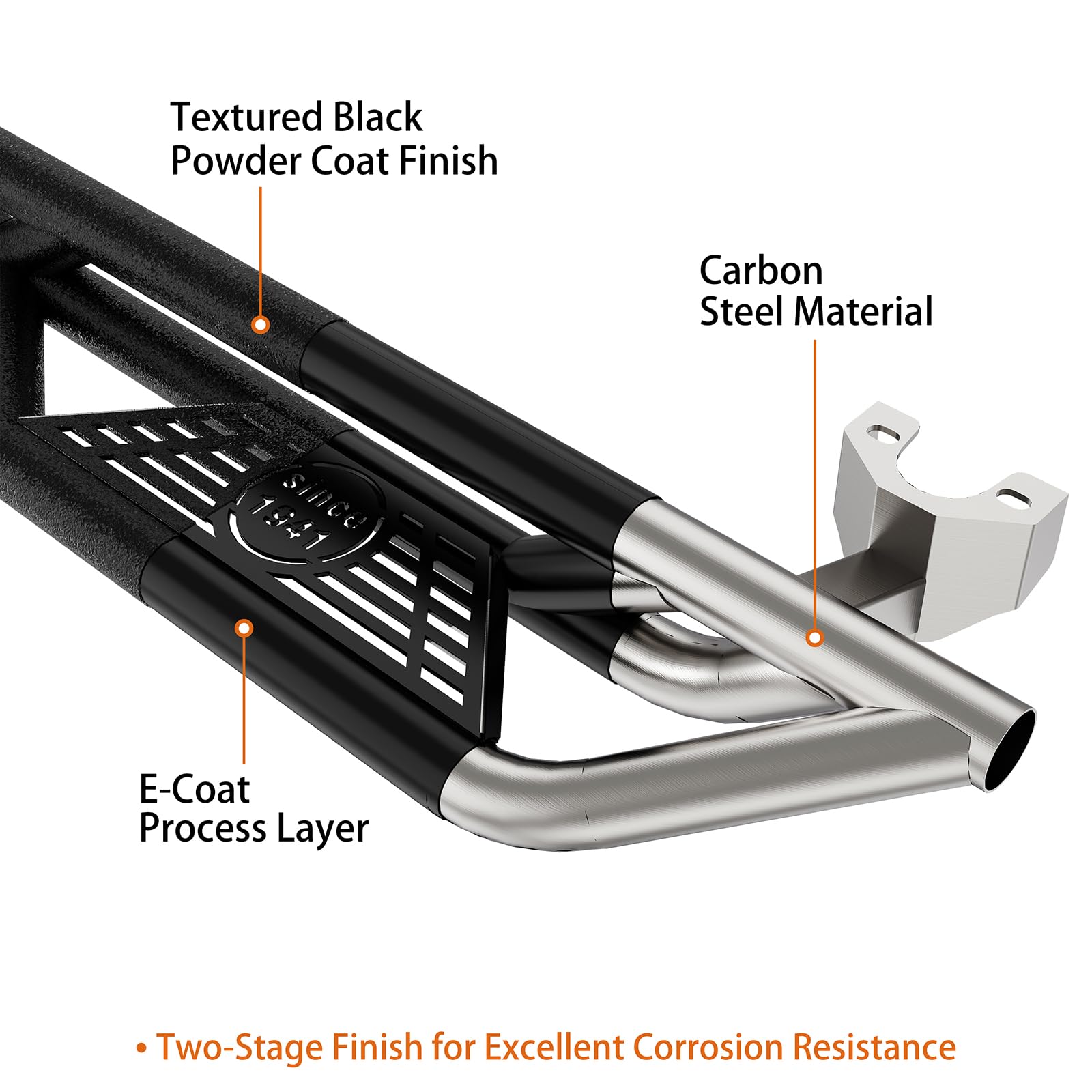 Hooke Road Wrangler JK Drop Side Steps Nerf Bars Running Boards for Jeep Wrangler JK Unlimited 4 Door 2007-2018 - Heavy Duty Off-Road Protection & Easy Entry/Exit for Adventure & Daily Driving