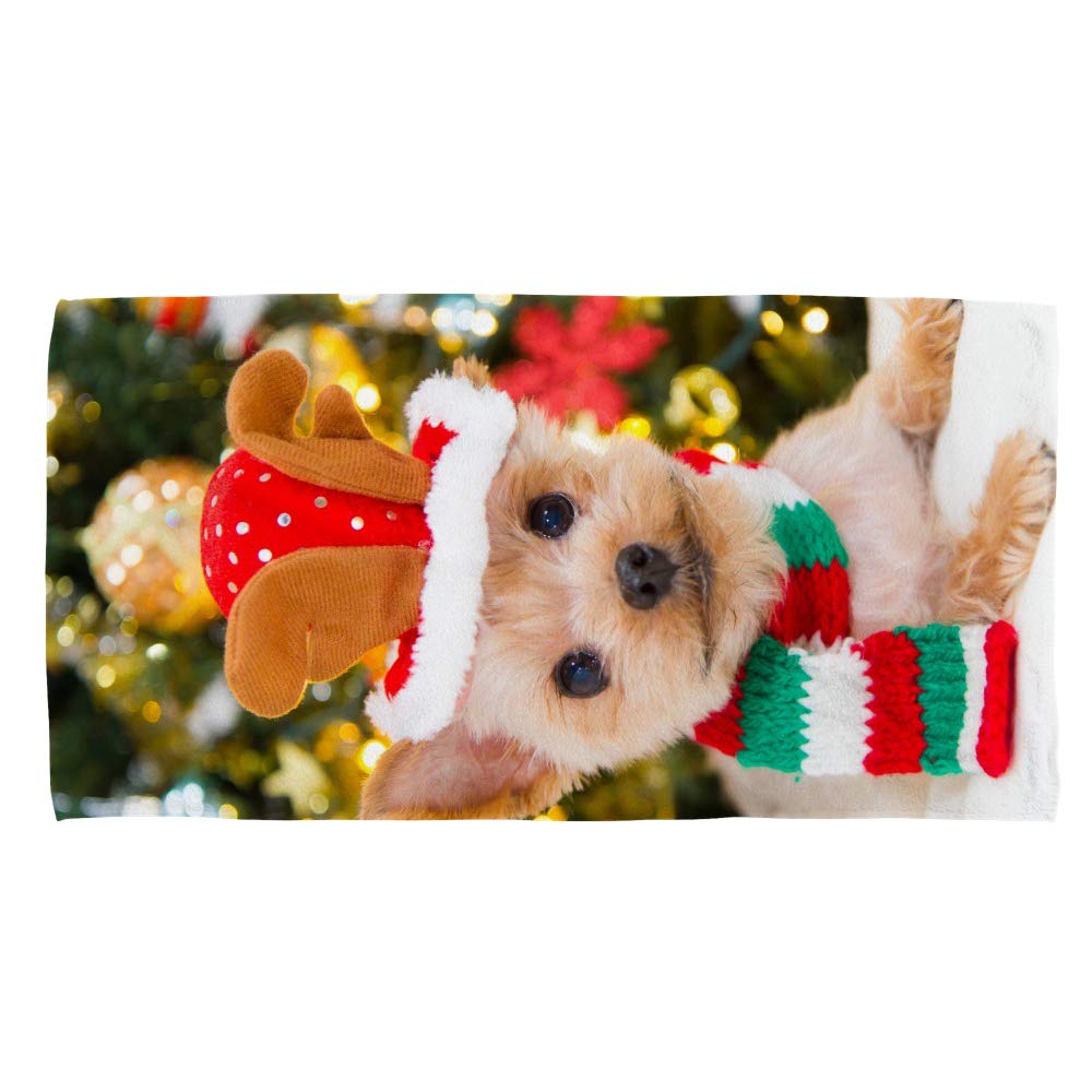 Premium Terry Cotton Face & Hand Towels - Soft, Quick-Dry 30x15 Inch Multi-Purpose Bath Towels for Spa, Hotel & Kitchen Use | Cute Reindeer Hat Design | Ideal for Bathroom Decor, Pet Grooming & Holiday Gifting