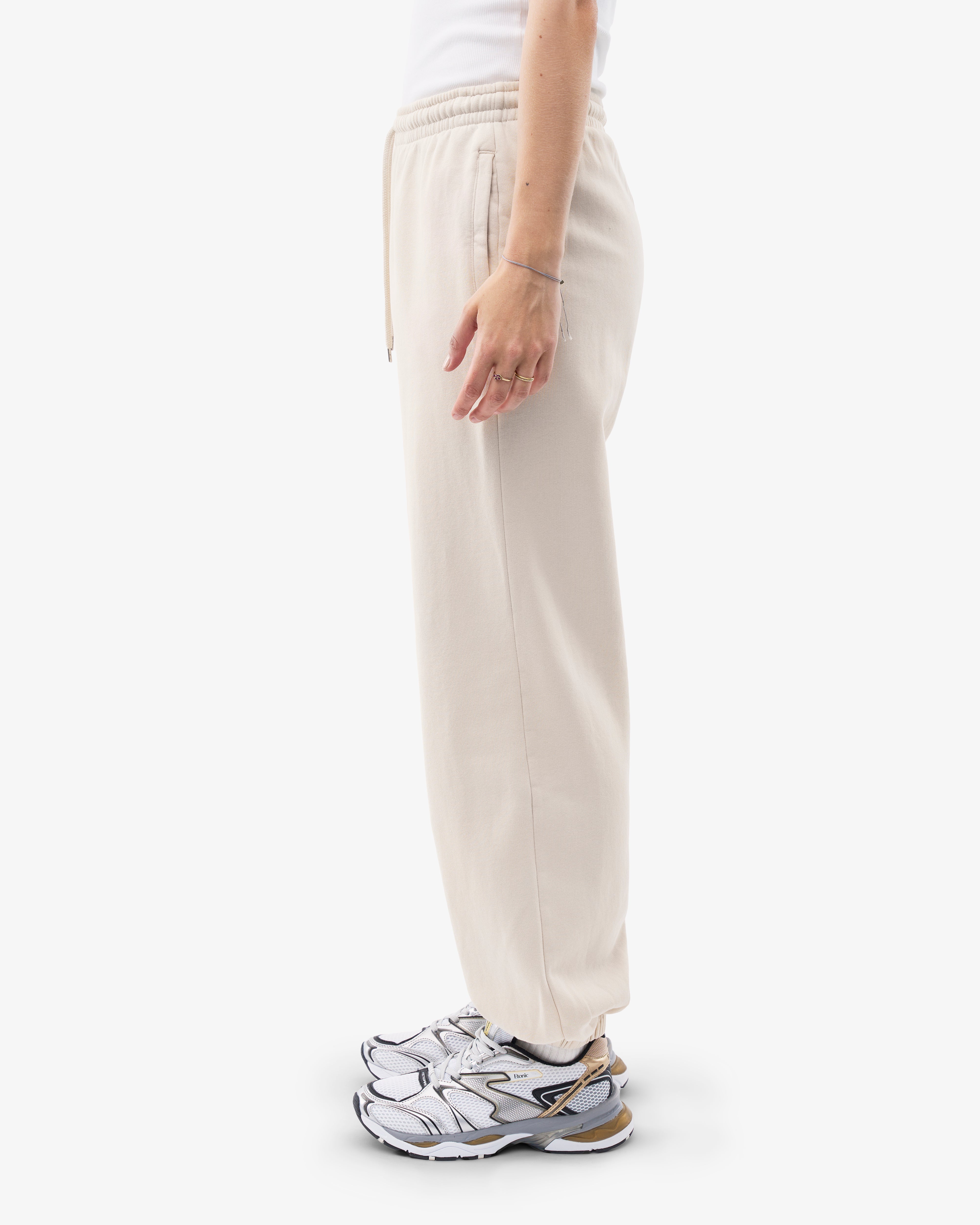 Organic Cotton Relaxed Fit Sweatpants for Women - Soft & Comfortable Ivory White Lounge Pants - Perfect for Yoga, Running & Home Relaxation
