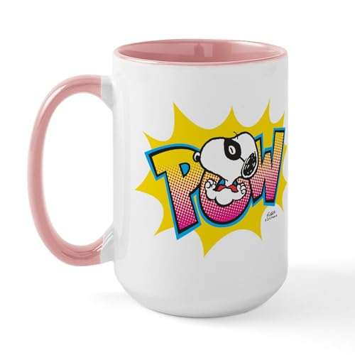 White/Pink Inside - Peanuts Snoopy Pow Large Mug