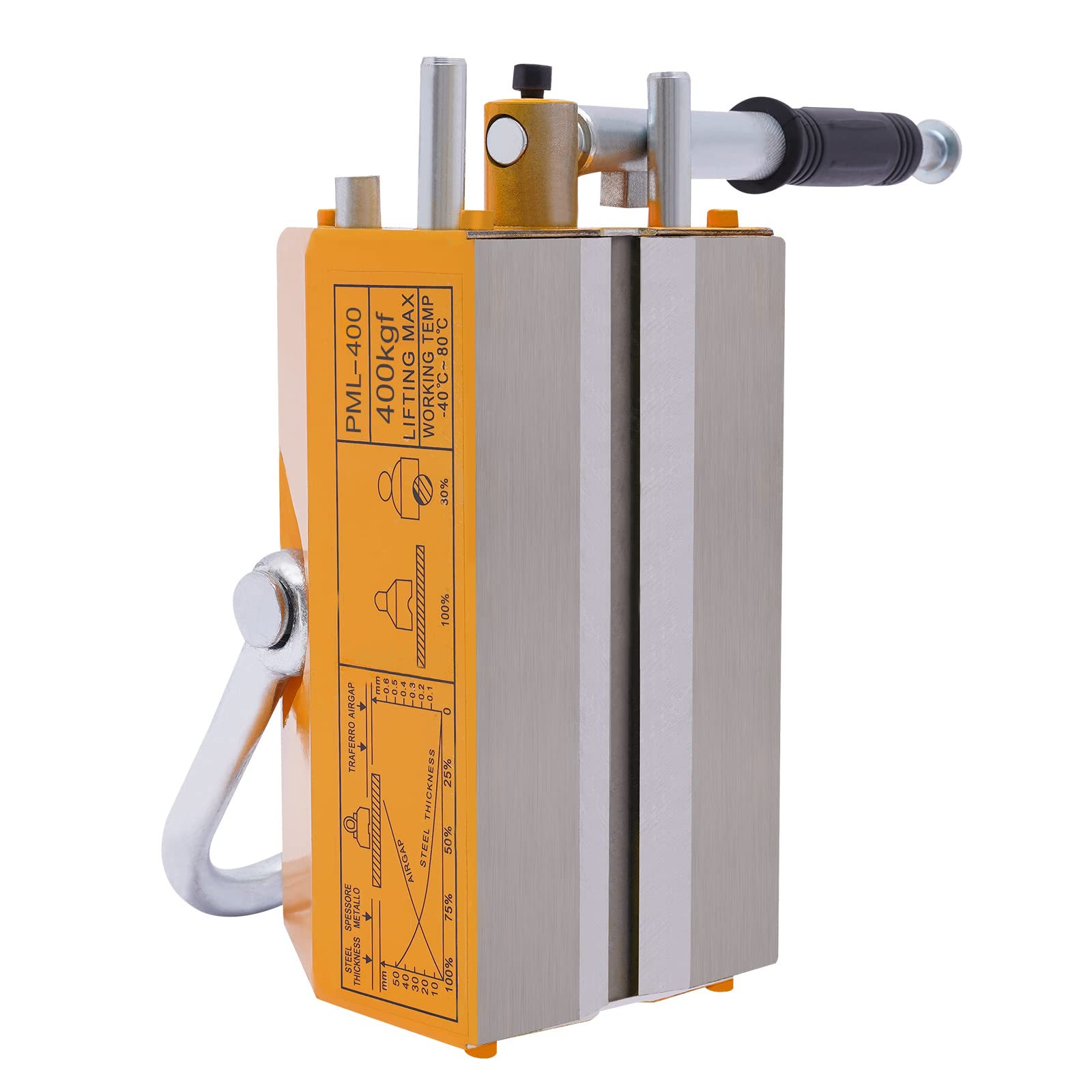 880lbs Permanent Magnetic Lifter - 400kg Heavy Duty Steel Lifting Magnet with Handle for Metal, Equipment & Material Handling - Ideal for Workshop, Construction & Industrial Lifting (880 lbs/400 kg)