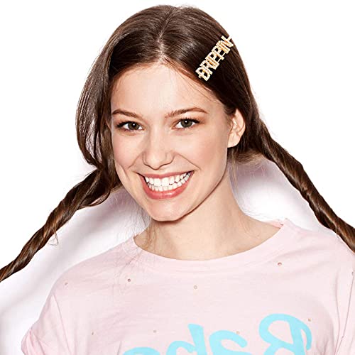 Staila 10-Piece Glitter Rhinestone Hair Clips Set - Wedding Crystal Hair Barrettes with Love, Star, Kiss, Sweet, Yes, No Designs for Girls & Boys - Boho Style Hair Accessories for Brides, Parties & Everyday Wear