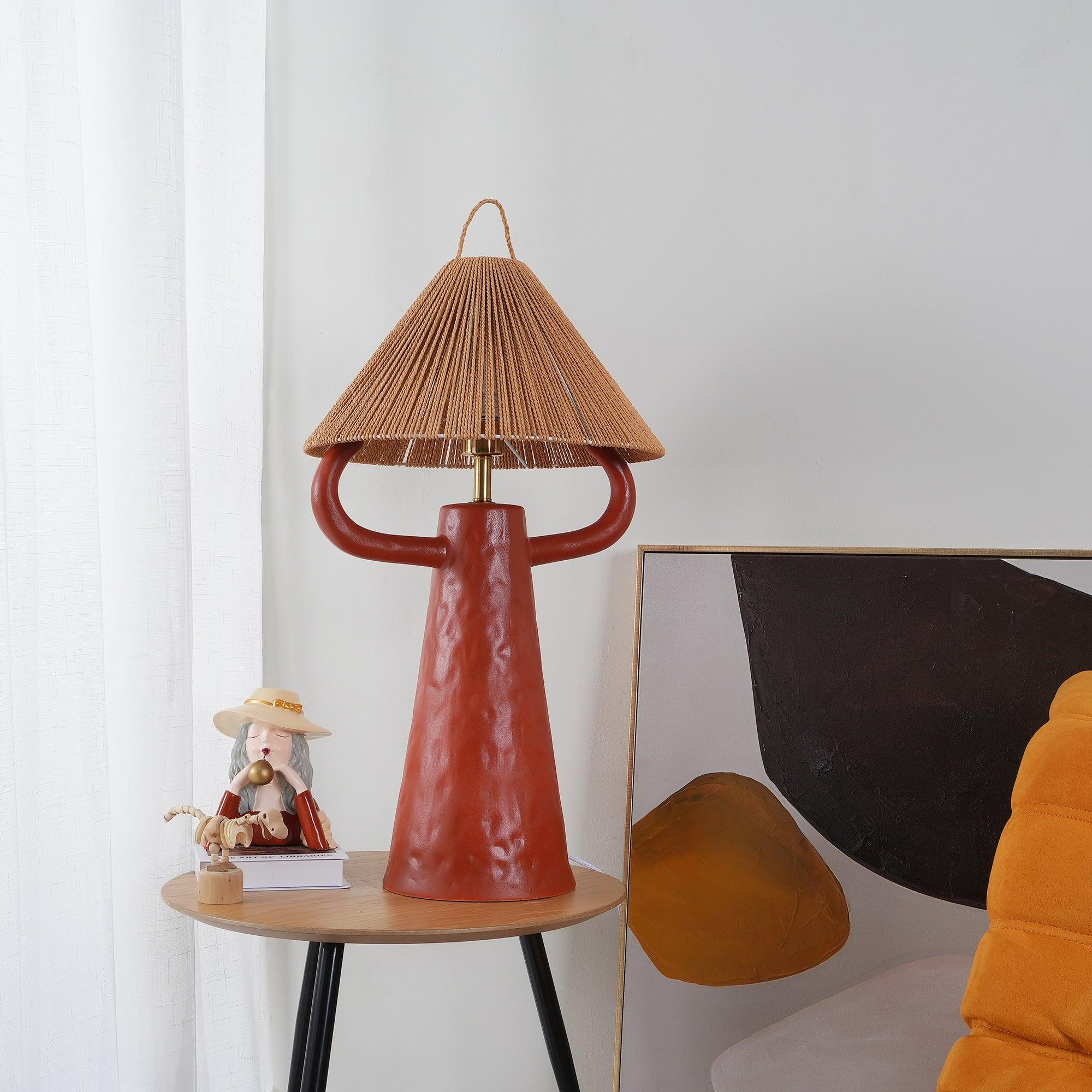 Stylish Ceramic Table Lamp with Horn Design - Modern Home Decor for Living Room, Bedroom & Office Lighting
