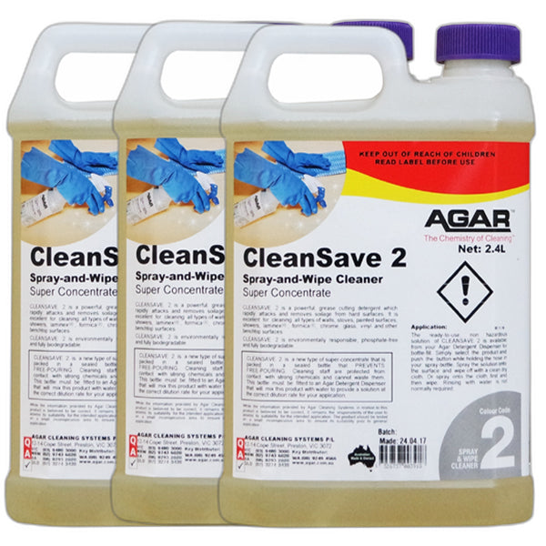Agar CleanSave 2 Spray and Wipe Cleaner - Multi-Surface Disinfectant for Kitchen, Bathroom & Office | Kills 99.9% Germs