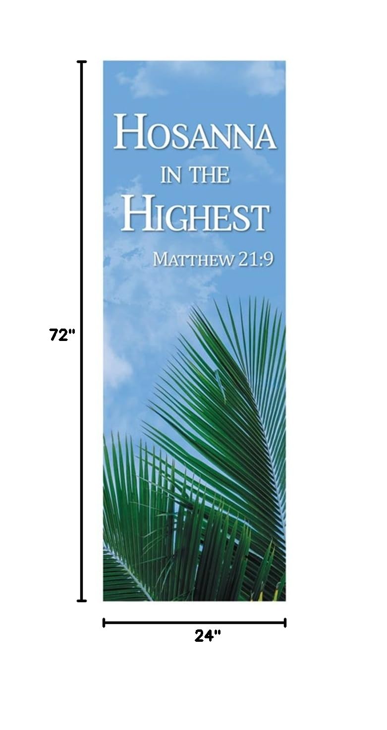New Life Series Church Banner for Lent and Easter - Hosanna | Religious Decor for Worship Services & Christian Celebrations | Perfect for Church Altars, Easter Sunday & Holy Week Decorations