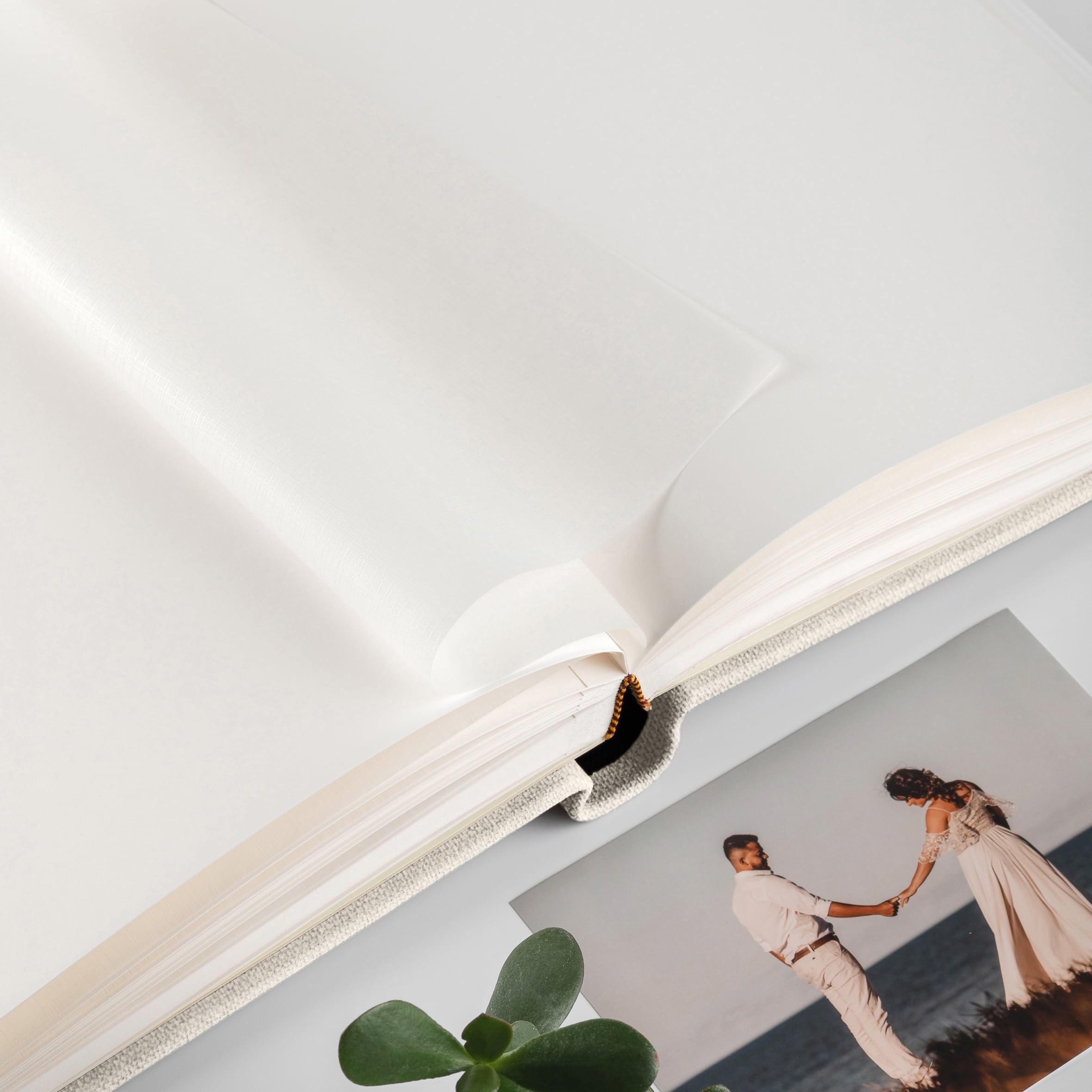 Premium Large Traditional Book Bound Wedding Photo Album | Elegant Linen Cover Anniversary Scrapbook | Modern Family Picture Book for Bridal Showers, Anniversaries & Home Décor
