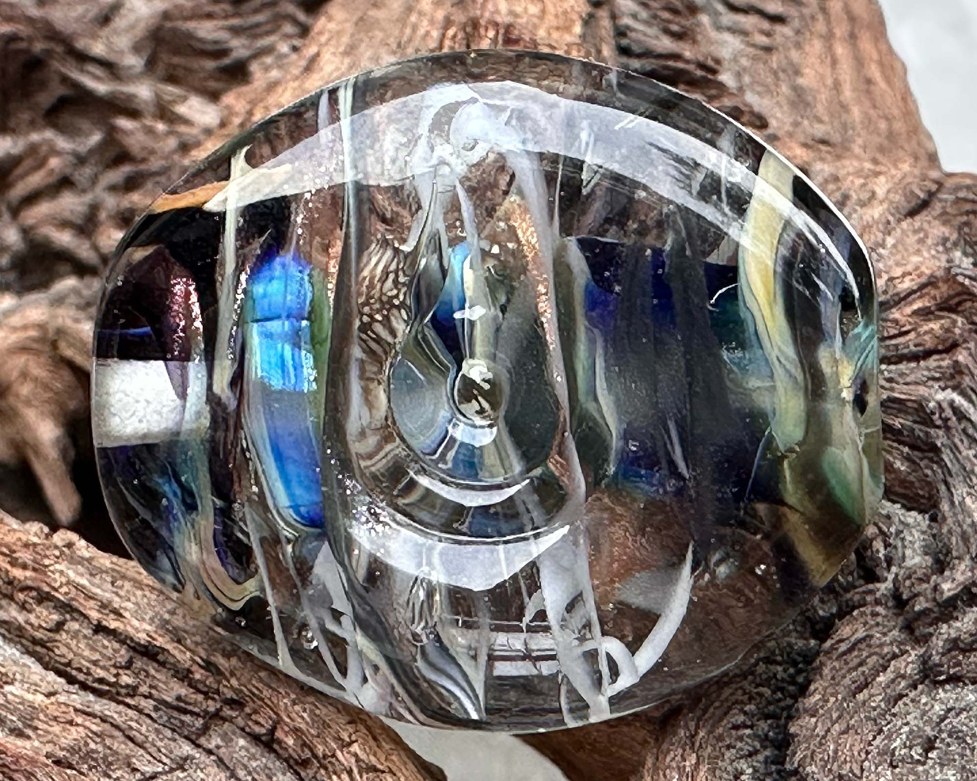Handmade Galaxy Blue Lampwork Glass Focal Bead for Jewelry Making - Perfect for Necklaces, Bracelets & DIY Craft Projects
