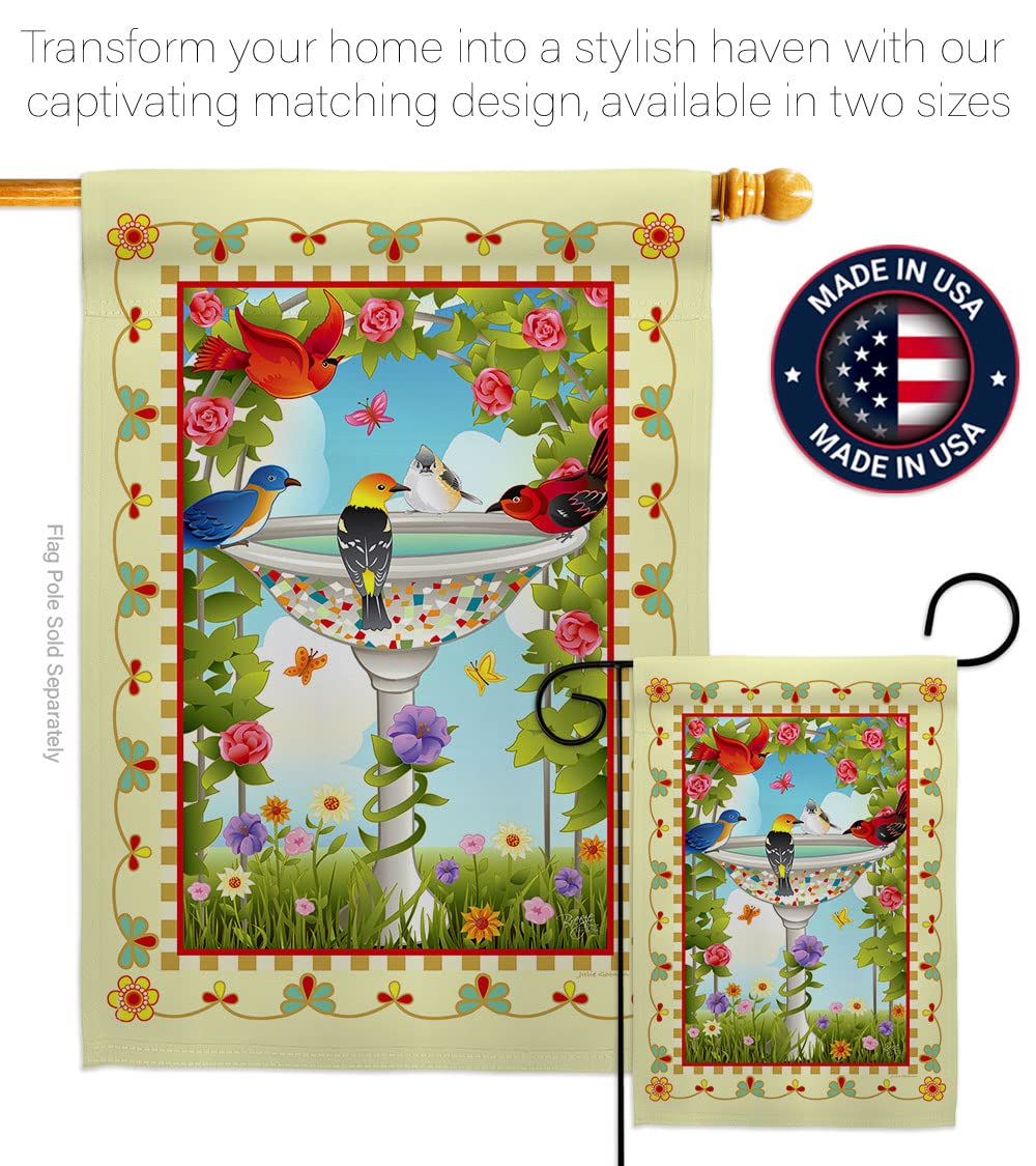 Birds Decorative House Flag Set 28x40 - Garden Decor for Outdoor & Patio