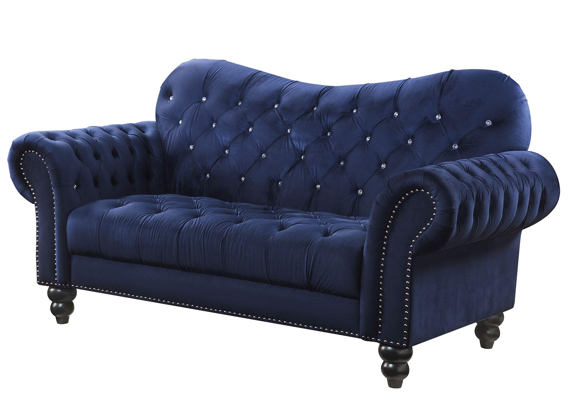Acme Furniture Iberis Loveseat - Modern Wooden Loveseat Sofa for Living Room, Bedroom & Office - Compact Two-Seater with Sturdy Wood Frame - Perfect for Small Spaces and Cozy Home Decor