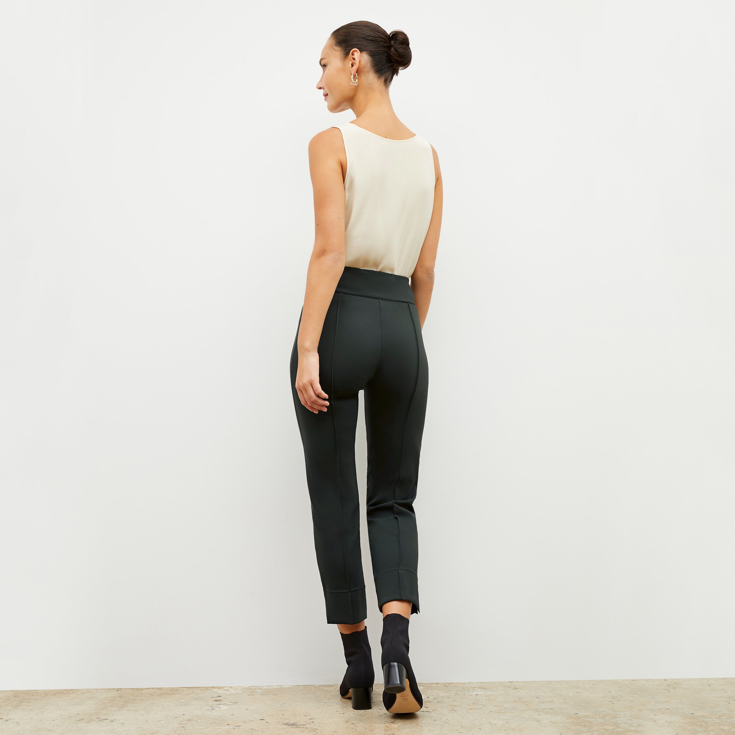 Robin Pant Light Scuba Fabric - Forest Green Color | Comfortable Stretch Pants for Yoga, Travel & Casual Wear