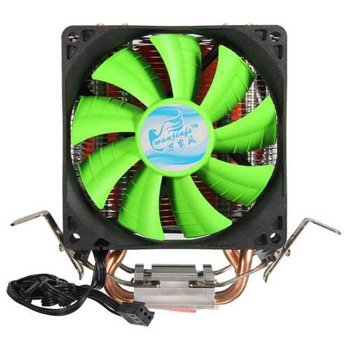 3 Pin Dual Fan CPU Cooler - Compatible with Intel LGA775/1150/1155 & AMD AM2/AM2+/AM3 - Efficient Heat Sink for PC Gaming and Workstation Cooling