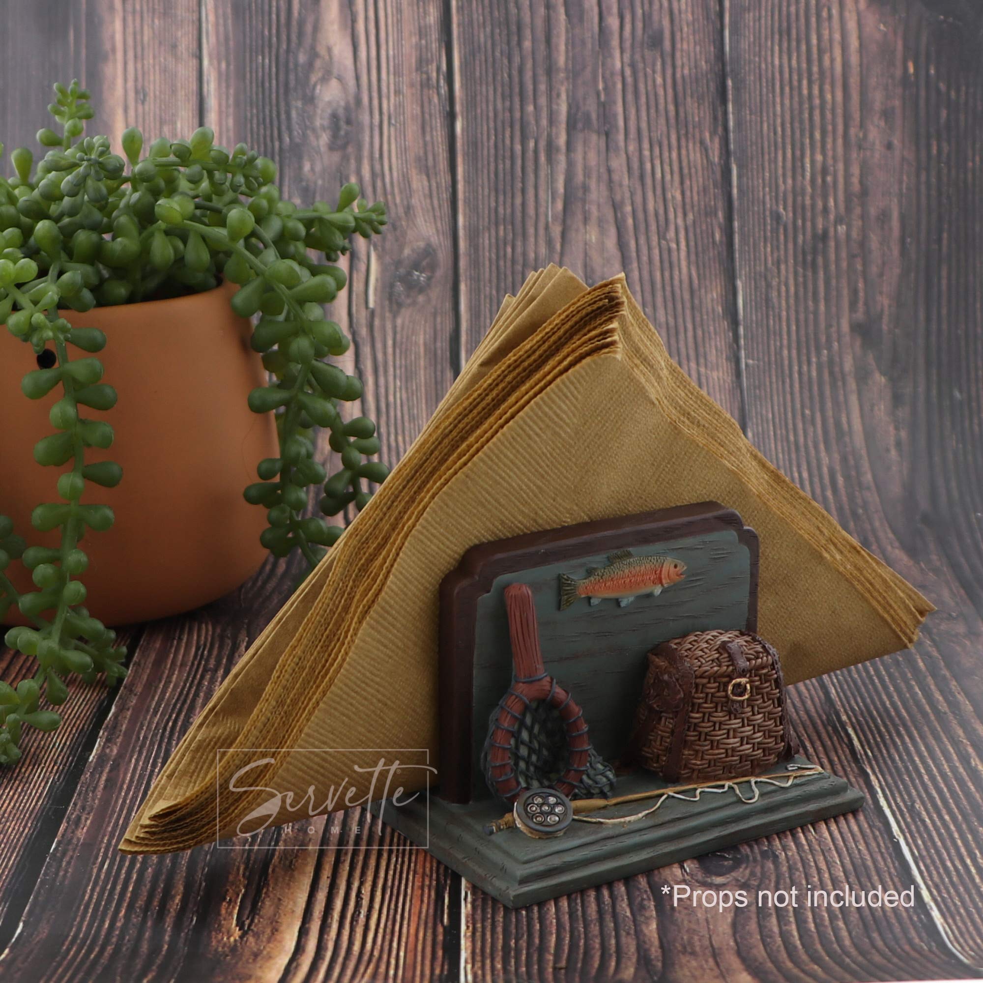Stylish Fishing-Themed Napkin Holder - Perfect for Tables, Kitchen & Dining Room Decor - Unique Fisherman Gifts for Dad, Husband & Anglers - Great for BBQ, Camping & Outdoor Entertaining