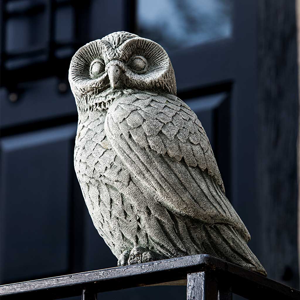 Campania International Night Owl Statue - Handcrafted Garden Decor for Outdoor & Indoor Use - Perfect for Patio, Yard, and Home Decor