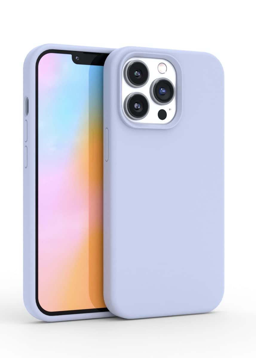Pastel Blue iPhone 13 Pro Max Case - Liquid Silicone Shockproof Cover with Wireless Charging | Slim Protective Phone Case for Apple iPhone 13 Pro Max | Perfect for Daily Use, Travel & Outdoor Activities