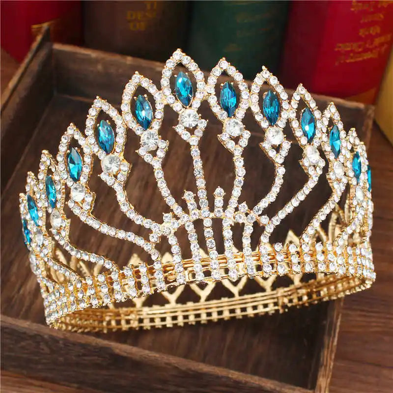 Crystal Queen Wedding Tiara Crown - Baroque Bridal Headpiece for Women | Elegant Bride Hair Jewelry Accessories for Weddings, Pageants & Special Occasions