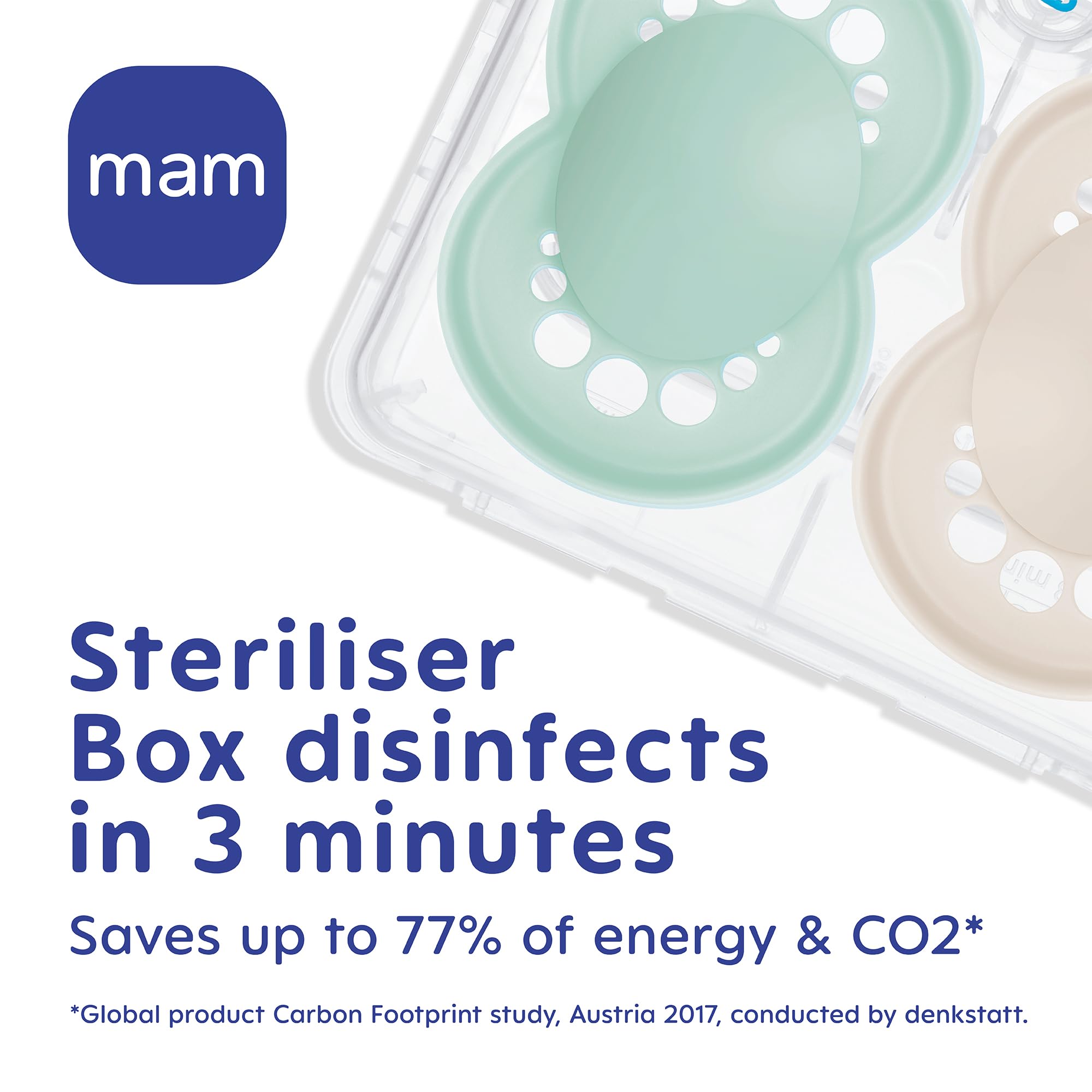 MAM Original Baby Pacifier for 6-16 Months - 2 Pack with Sterilizer Case, Orthodontic Nipple for Healthy Oral Development - Perfect for Soothing, Travel & Daycare (Crystal/Girl)