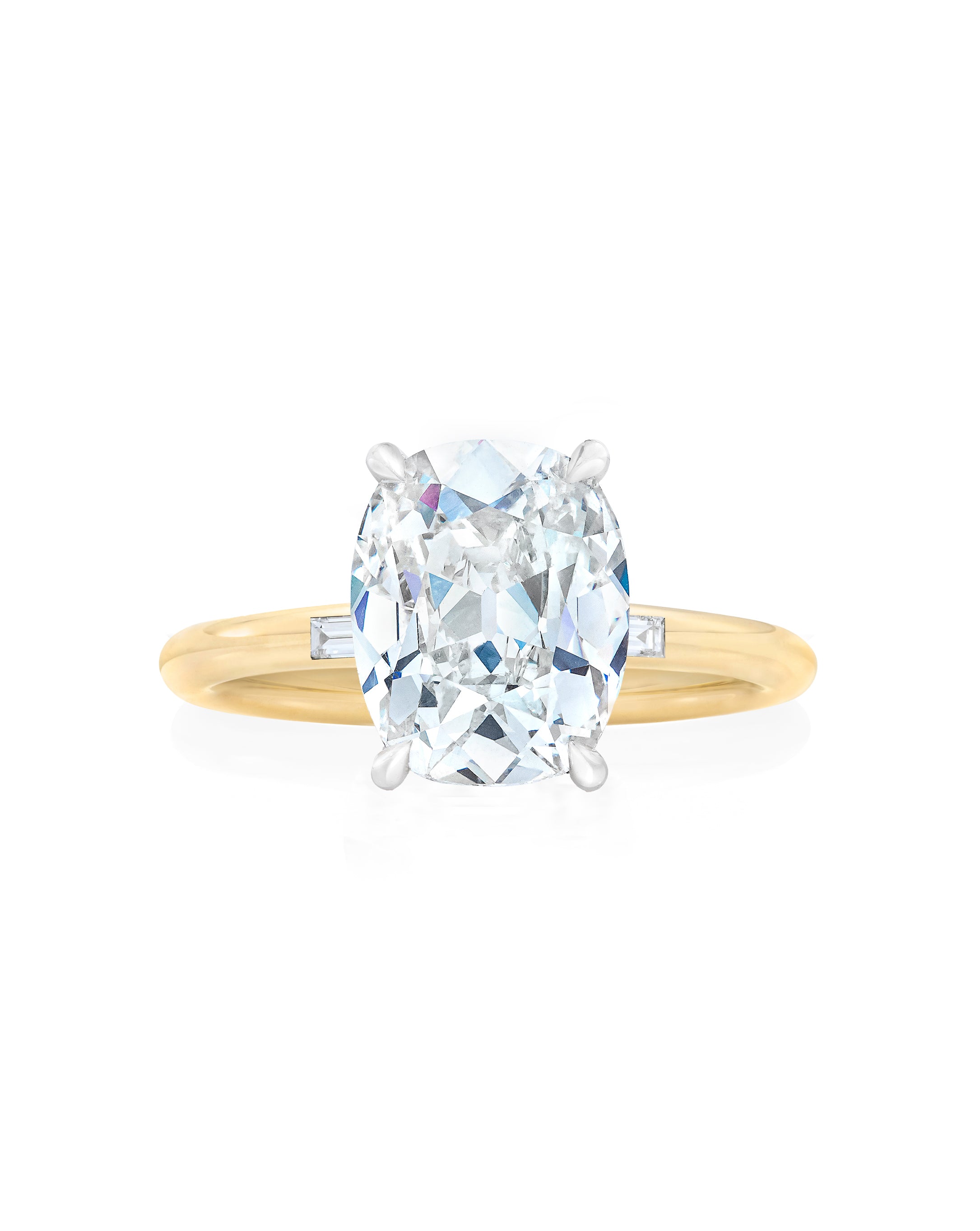 14K Rose Gold + Platinum Prongs
