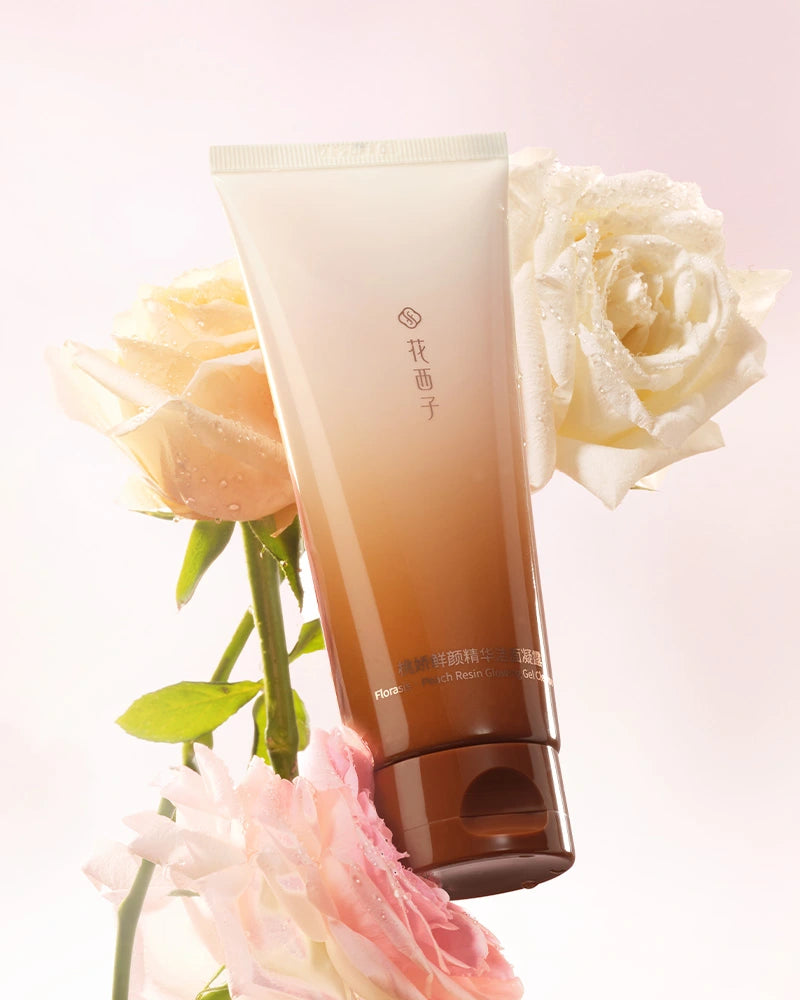 Peach Resin Glowing Gel Cleanser - Gentle Exfoliating Face Wash for Clear Skin | Brightening & Hydrating Facial Cleanser for Daily Skincare Routine | Perfect for Morning & Night Use